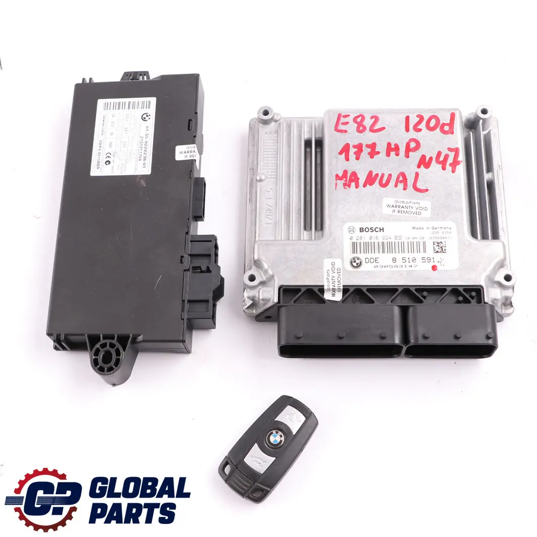 BMW E60 E87 E90 LCI 120d 320d 520d N47 Engine ECU Kit DDE 8510591 CAS3 + Key