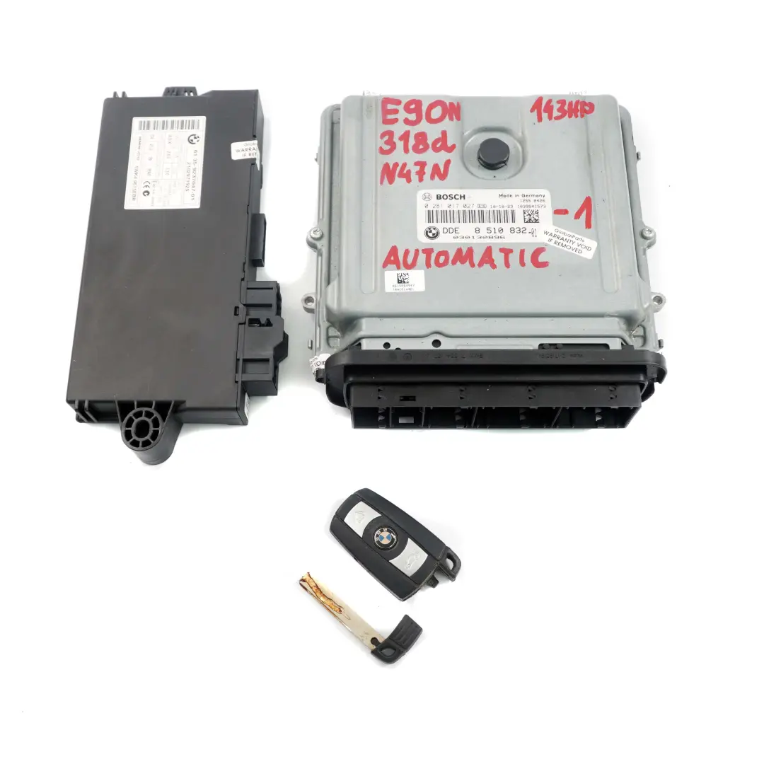 BMW E90 E91 LCI 318d N47N Steuergerät ECU Kit DDE 8510832 CAS3 + Schlüssel