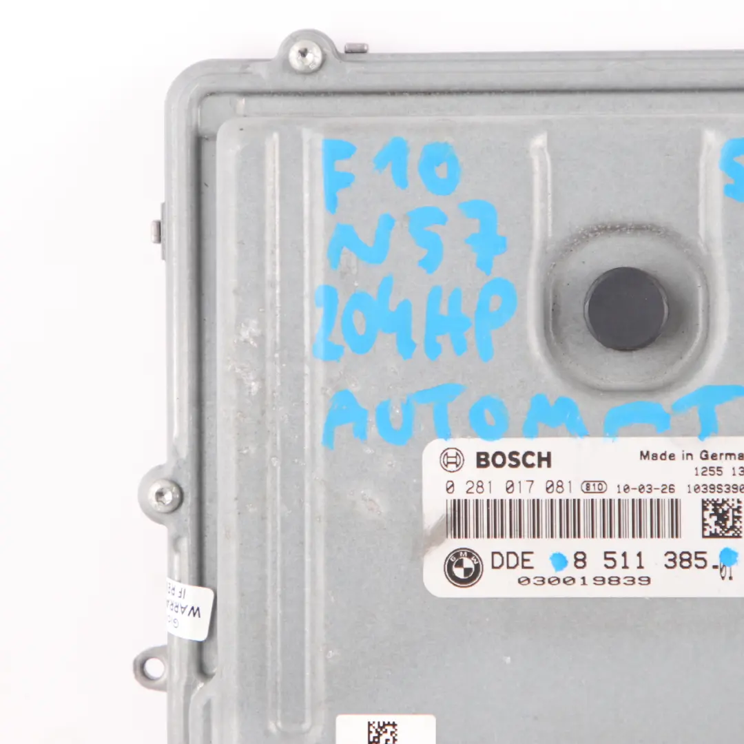 BMW F10 F11 525d N57 204HP Engine Control Unit ECU Module DDE 8511385 Automatic