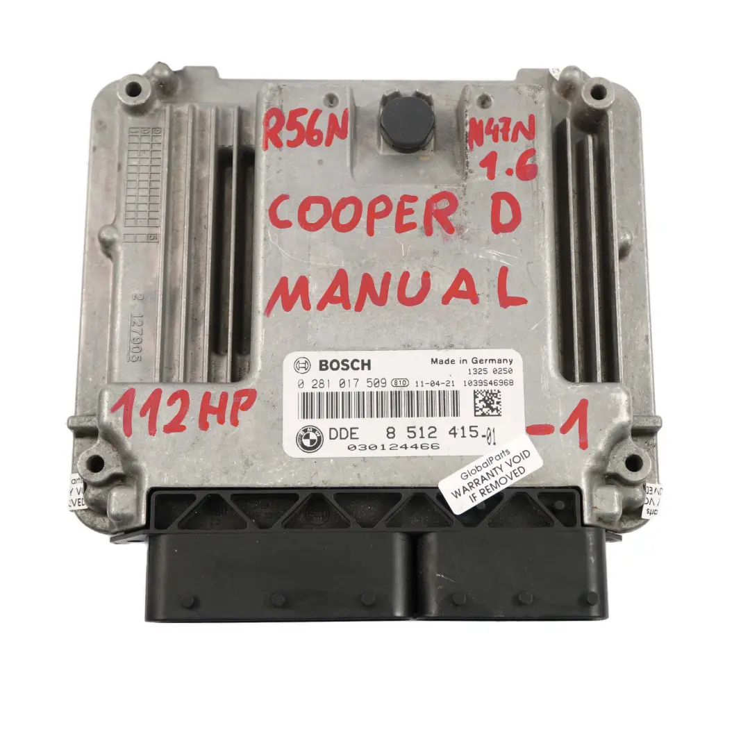 Mini Cooper D R55 R56 LCI R60 N47N Stuergerät ECU DDE 8512415 CAS3 Schlüssel