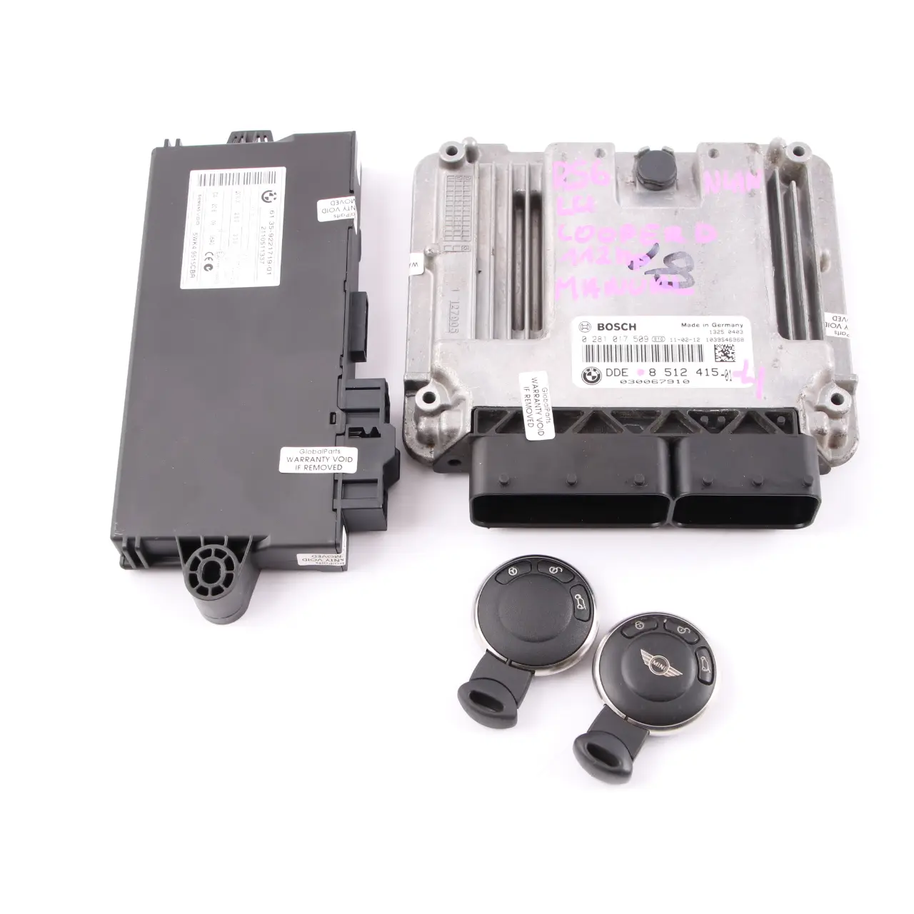 Mini Cooper D R55 R56 LCI N47N 112HP Diesel Engine ECU Kit DDE 8512415 CAS3 Keys