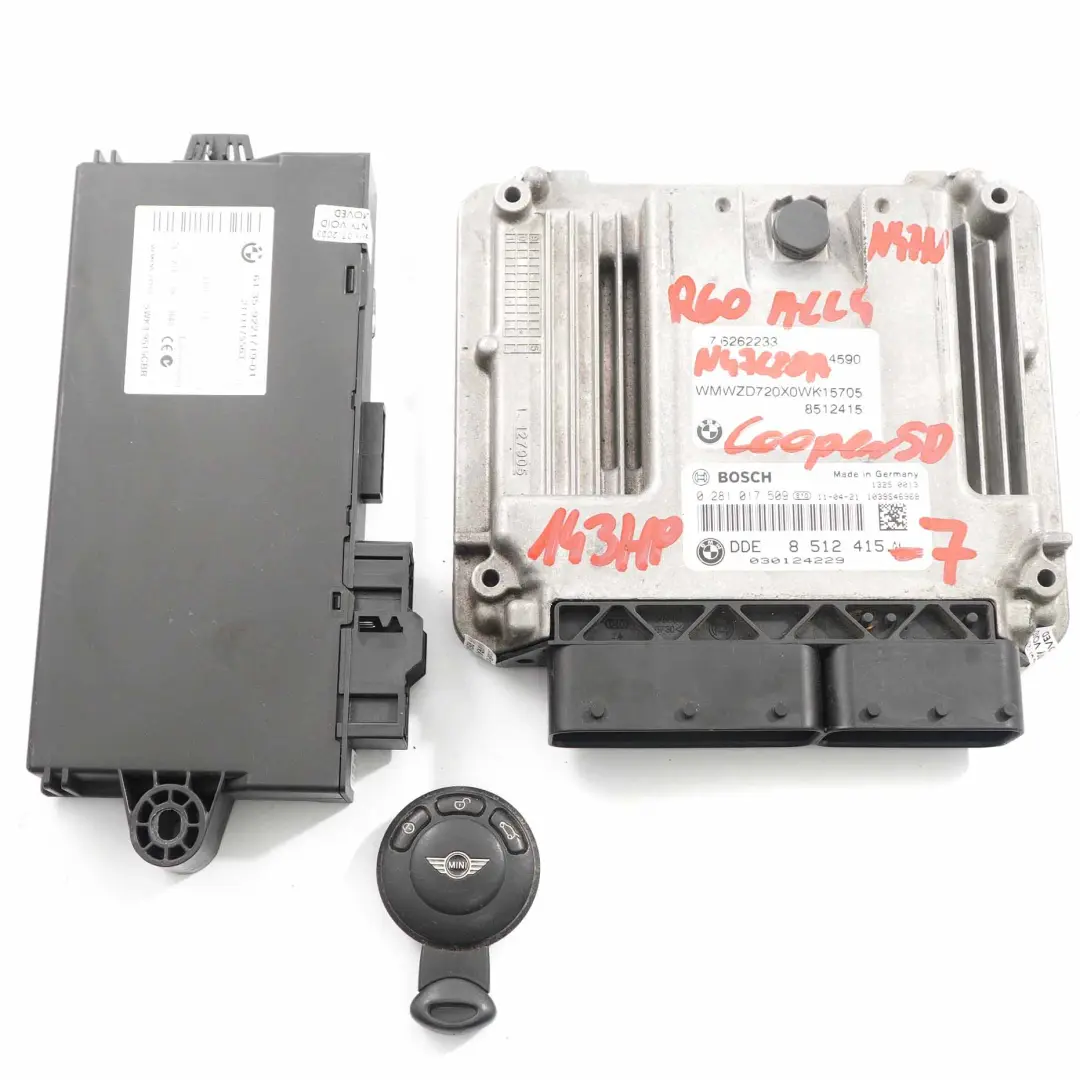 Mini Cooper SD R60 ALL4 N47N 143HP Motor Kit ECU DDE 8512415 CAS3 Clave Manual