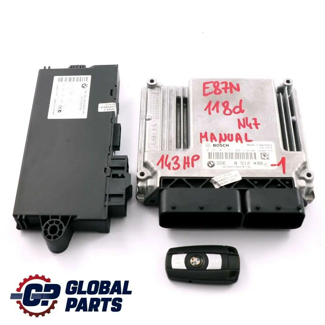 BMW 1 3 Series E81 E87 E90 E91 LCI N47 Diesel ECU Kit DDE CAS 3 Key 8512499