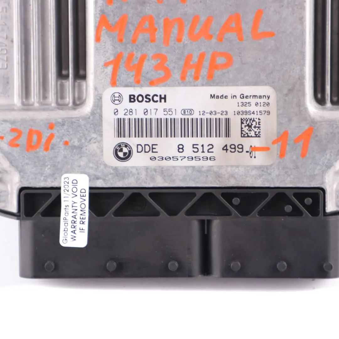 BMW X1 E84 xDrive 18d N47 143HP Engine Unit ECU Kit DDE 8512499 CAS3 Key Manual