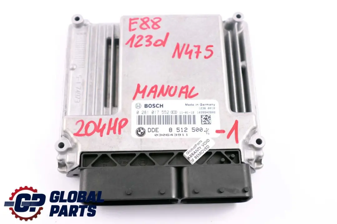 BMW E81 E82 E87 LCI E88 123d Engine N47S ECU Kit DDE 8512500 CAS3 + Keys Manual