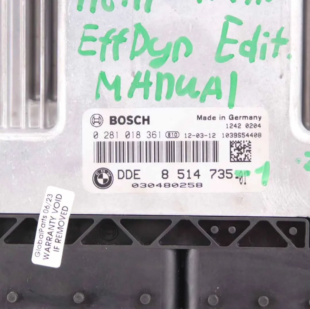 BMW F20 F21 116d ed N47N 116HP Engine ECU Kit DDE 8514735 + Key + FEM Manual