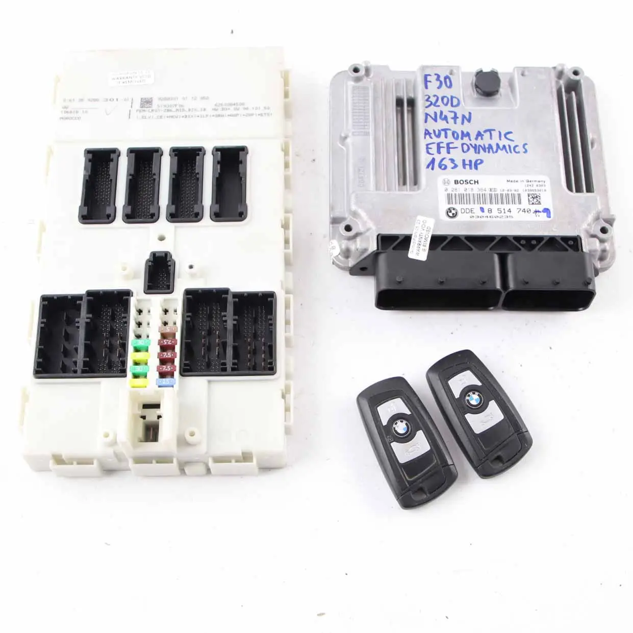 BMW F30 F31 320d ed Diesel N47N 163HP ECU Kit DDE 8584276 + Key + FEM Automatic