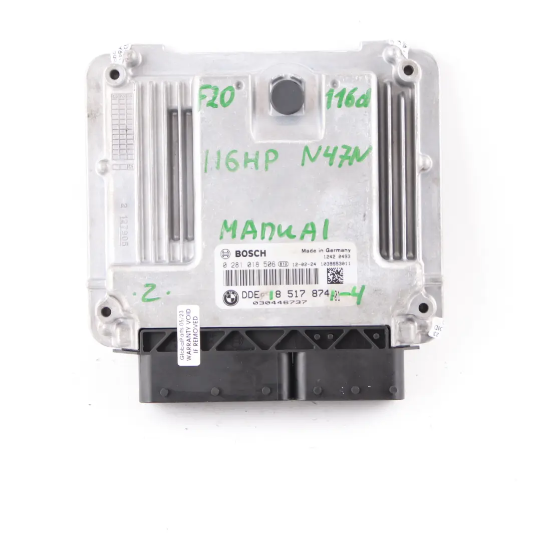BMW F20 F21 116d N47N 116HP ECU Kit DDE 8517874 + Key + FEM + Lock Manual