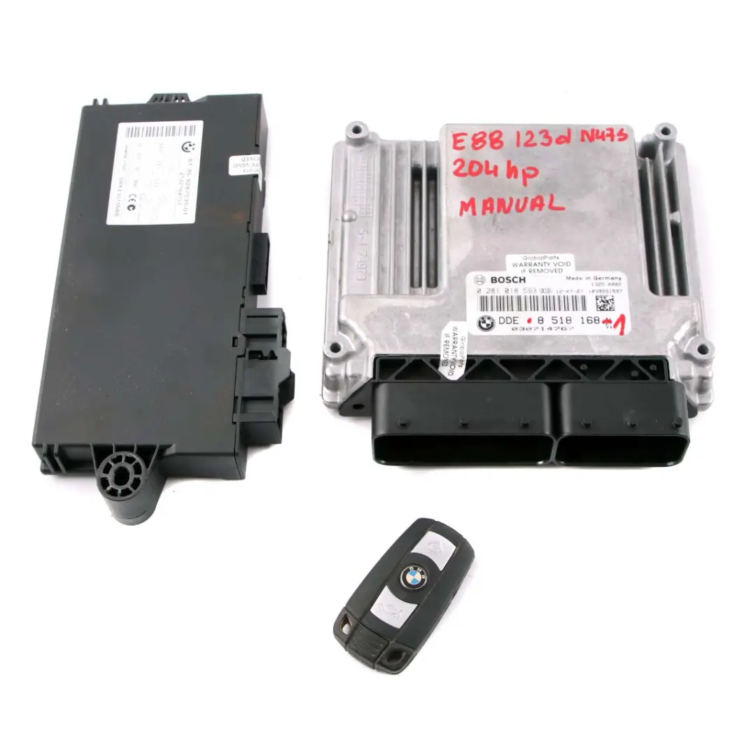 BMW E81 E82 E87 LCI E88 123d Engine N47S ECU Kit DDE 8518168 CAS3 + Key Manual