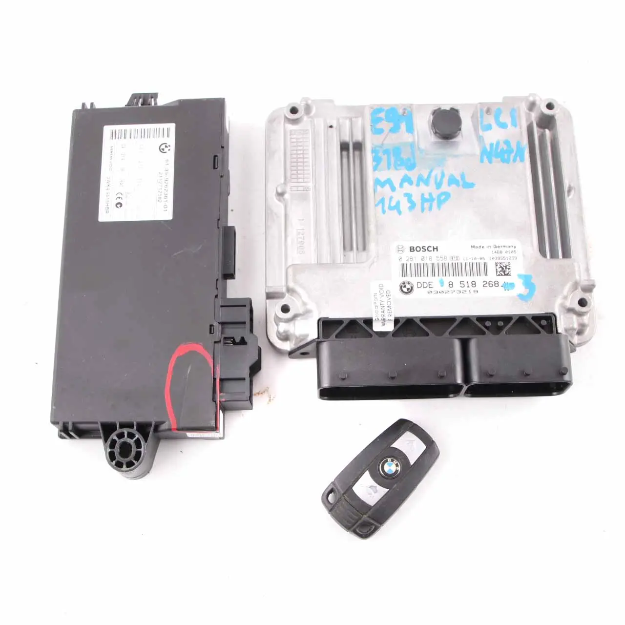 BMW E90 E91 LCI 318d Diesel 143HP N47N ECU Kit DDE 8518268 + CAS3 + Key Manual