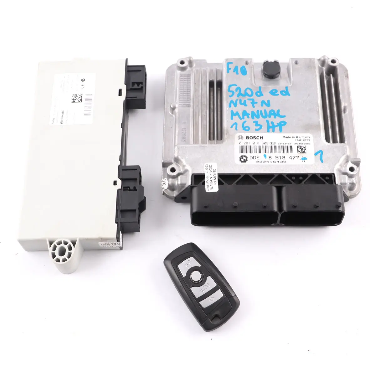 BMW F10 520d ed 163HP N47N Engine Unit ECU Kit DDE 8518477 + Key + CAS4 Manual
