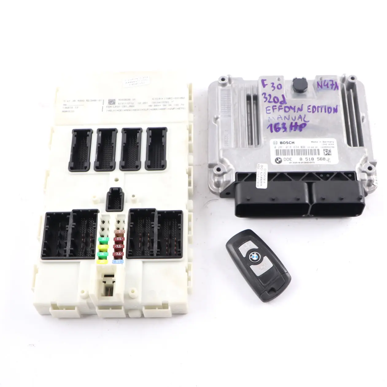 BMW F30 320d ed Diesel N47N 163HP Engine Control ECU Kit DDE 8518568 FEM Key