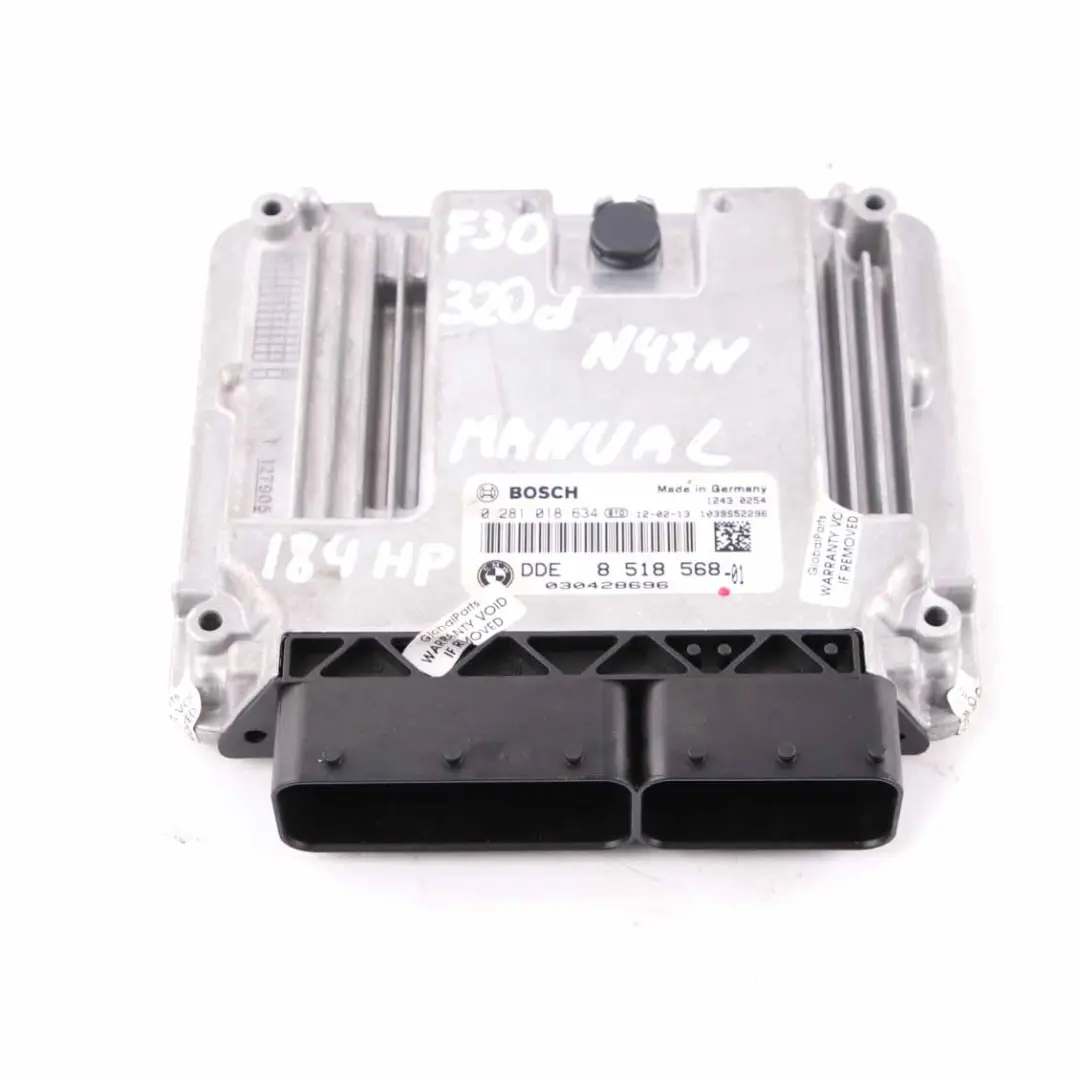 BMW F20 F30 F32 120d 320d 420d Diesel N47N 184HP Control motor ECU DDE 8518568