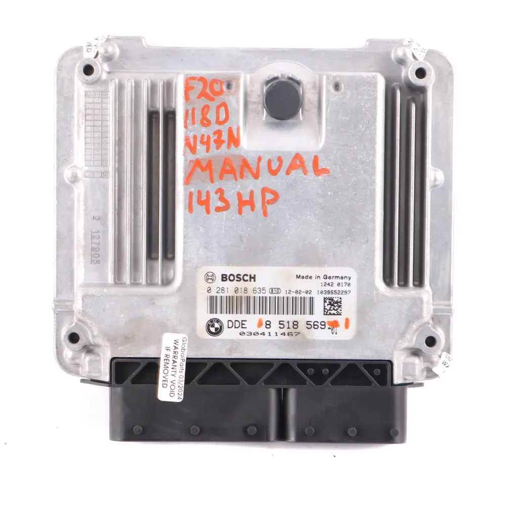 BMW F20 F21 F30 F31 118d 318d N47N ECU Kit DDE 8518569 Key + FEM Manual