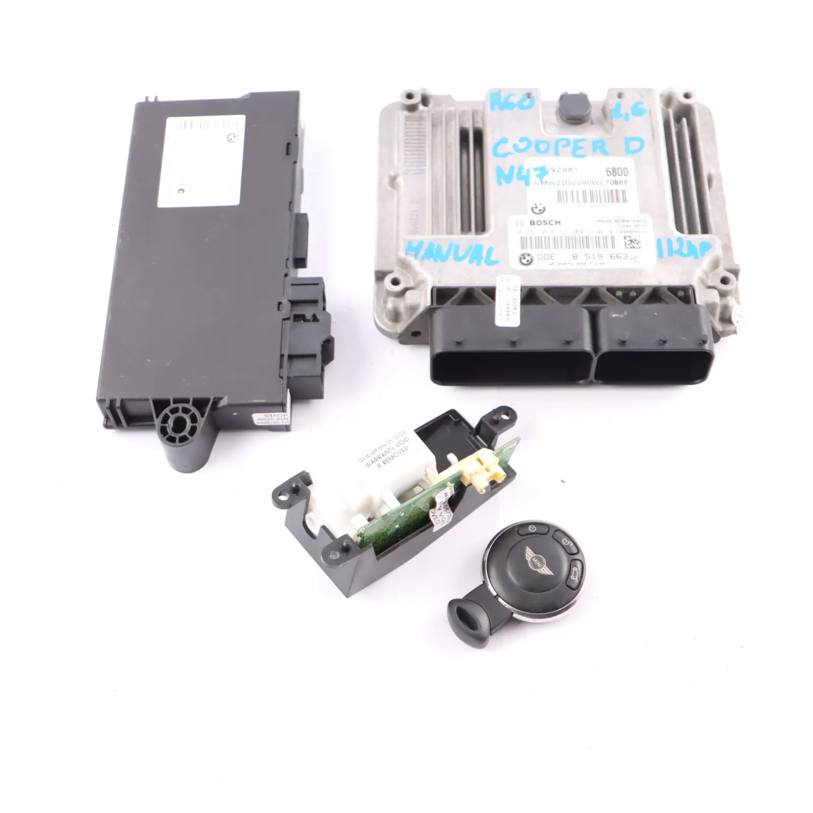 Mini Cooper D R55 R56 R60 N47 112HP Engine ECU Kit DDE CAS 3 Key Lock 8519663