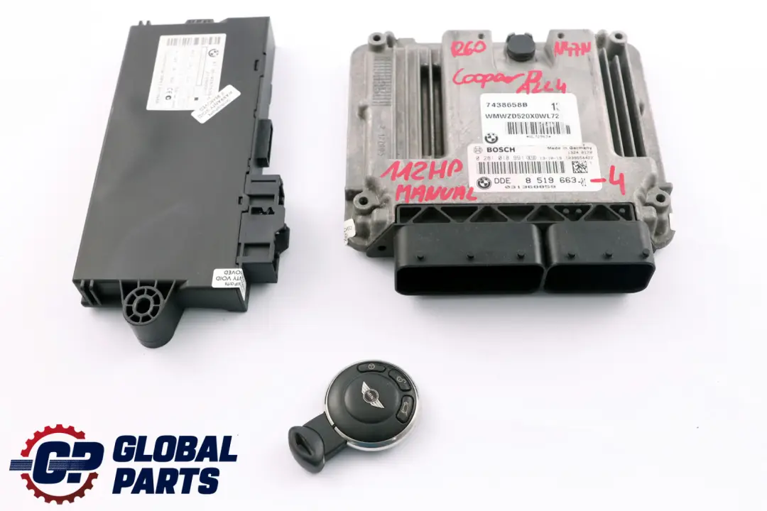 Mini Cooper D ALL4 R60 N47N 1.6 Diesel Engine ECU Kit DDE 8519663 CAS3 + Key