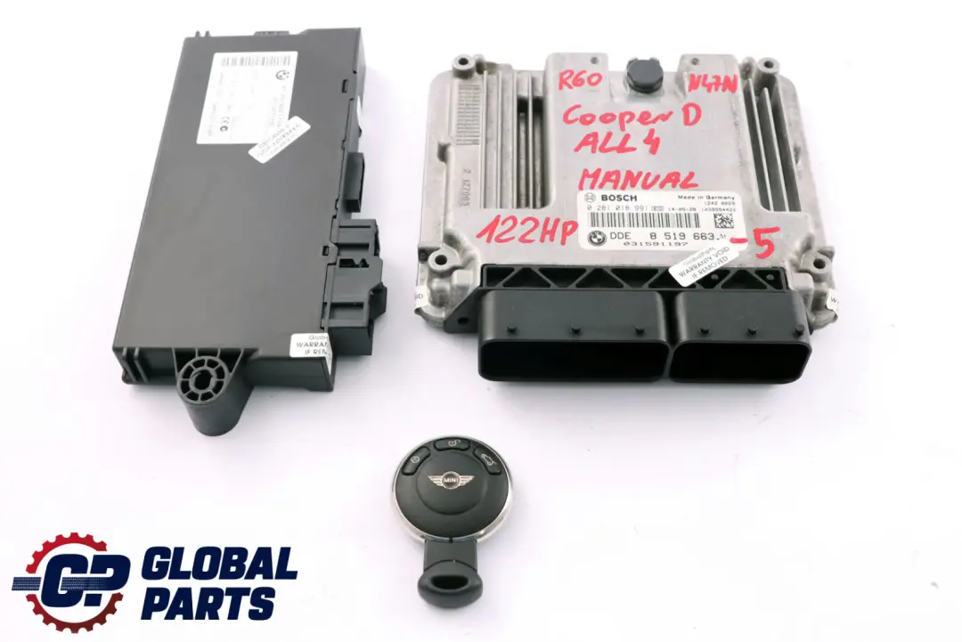 BMW Mini Cooper D ALL4 R60 N47N 1.6 Diesel Engine ECU Kit DDE 8519663 CAS3 + Key