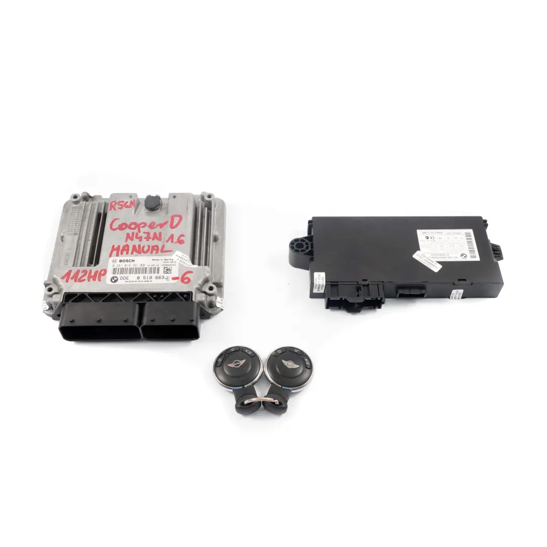 Mini Cooper D R55 R56 LCI N47N Stuergerät ECU Kit DDE 8519663 CAS3 Schlüssel