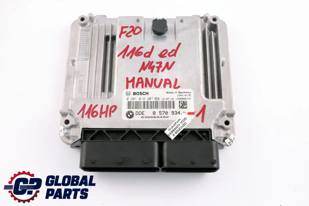 N47N 116HP ECU Kit DDE Key FEM BMW 1 Series F20 F21 116d ed Diesel - SKU 8570934-1 - Part number 8570934