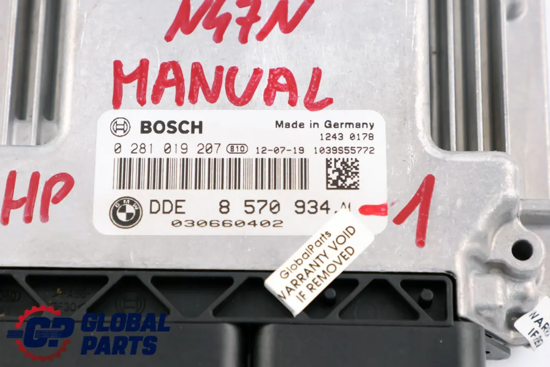 N47N 116HP ECU Kit DDE Key FEM BMW 1 Series F20 F21 116d ed Diesel - SKU 8570934-1 - Part number 8570934
