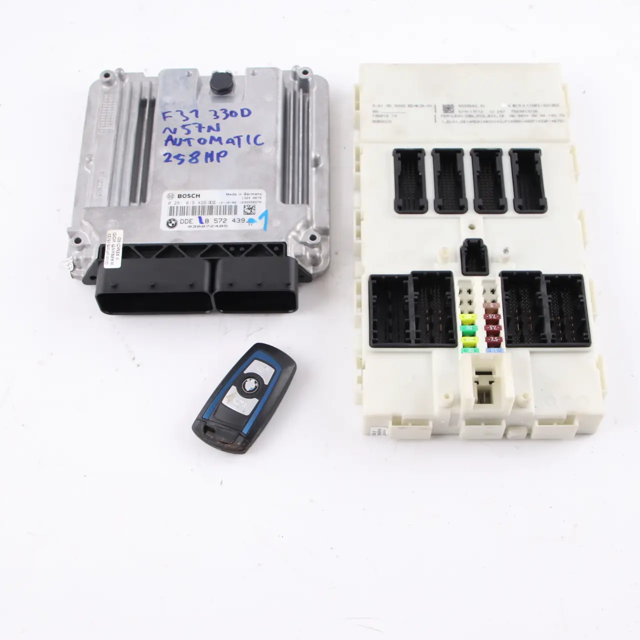 BMW F30 F31 N57N 330d 258HP Diesel Engine ECU Kit DDE 8572439 FEM Key Automatic 