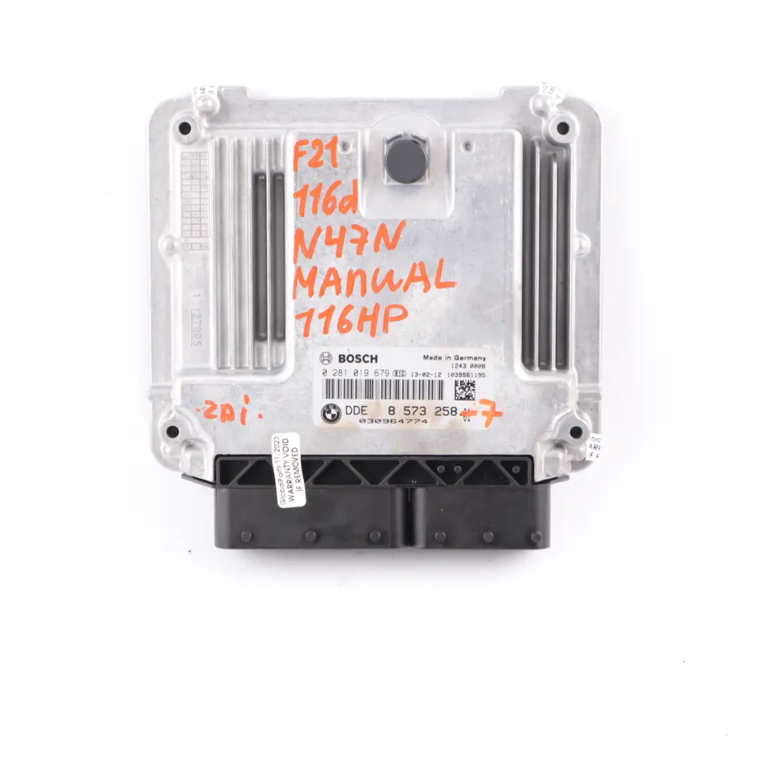 BMW F20 F21 F30 116d 316d N47N 116HP Engine Control ECU Kit DDE 8573258 Manual