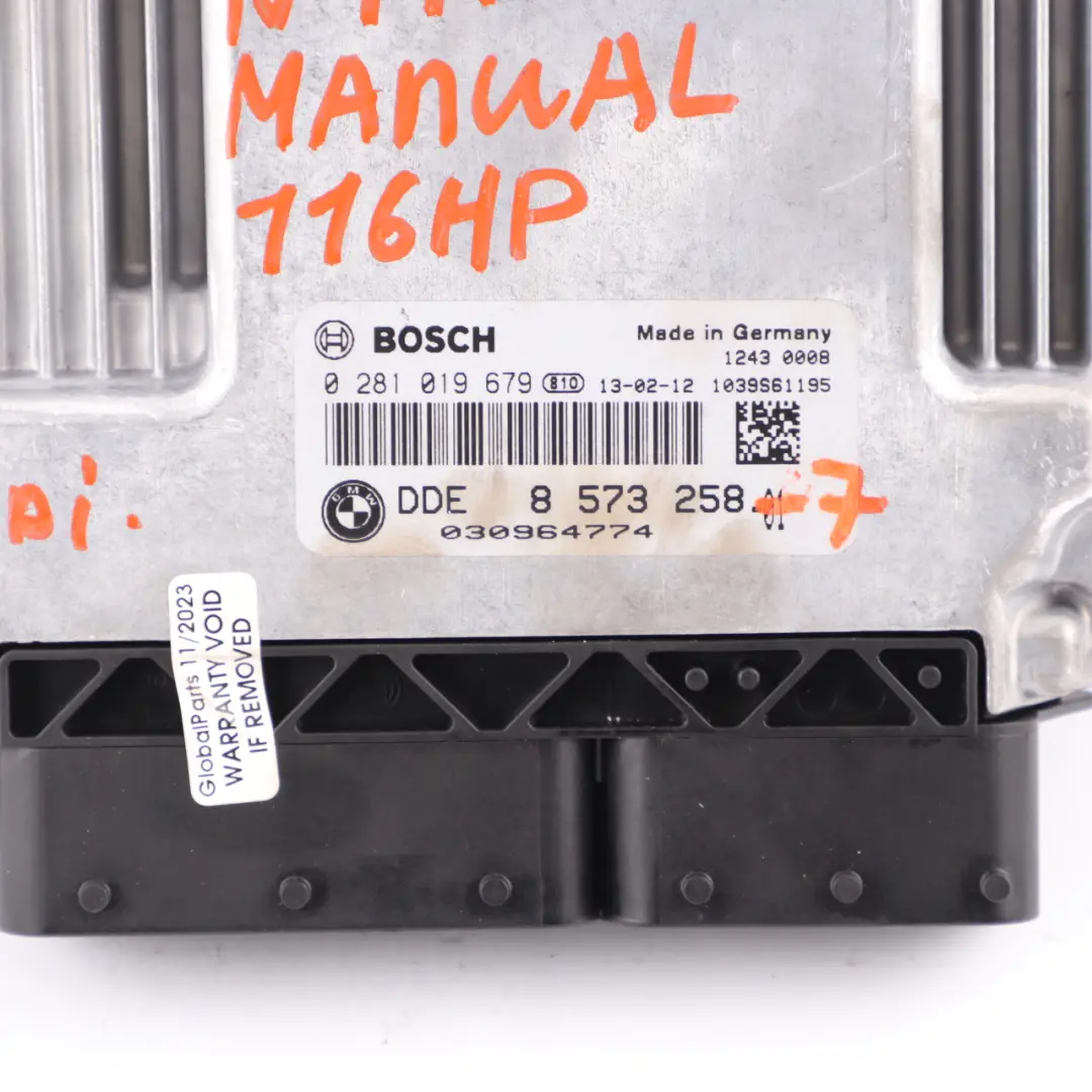 BMW F20 F21 F30 116d 316d N47N 116HP Engine Control ECU Kit DDE 8573258 Manual