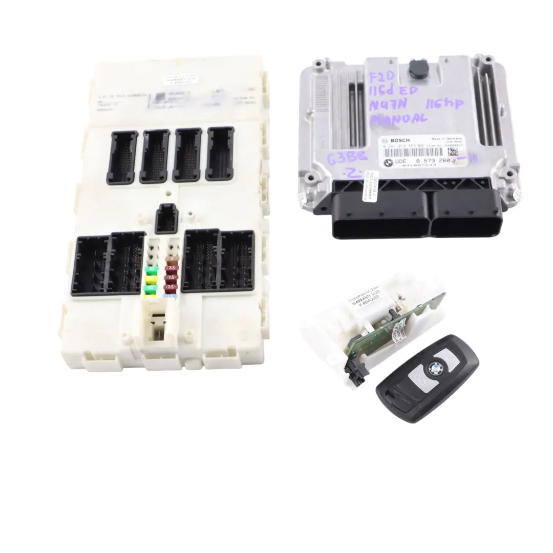 Zestaw ECU BMW F20 F21 116d Diesel N47N 116HP DDE 8573260 Klucz FEM Zamek