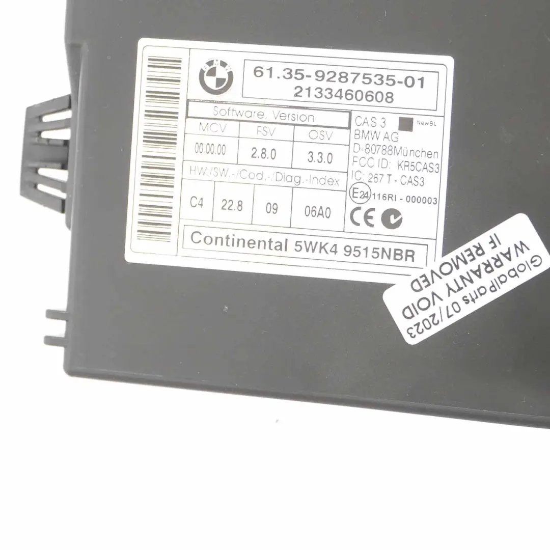 BMW X1 E84 18dX Diesel N47N Motor Unidad ECU Kit DDE 8574351 CAS3 Clave Manual