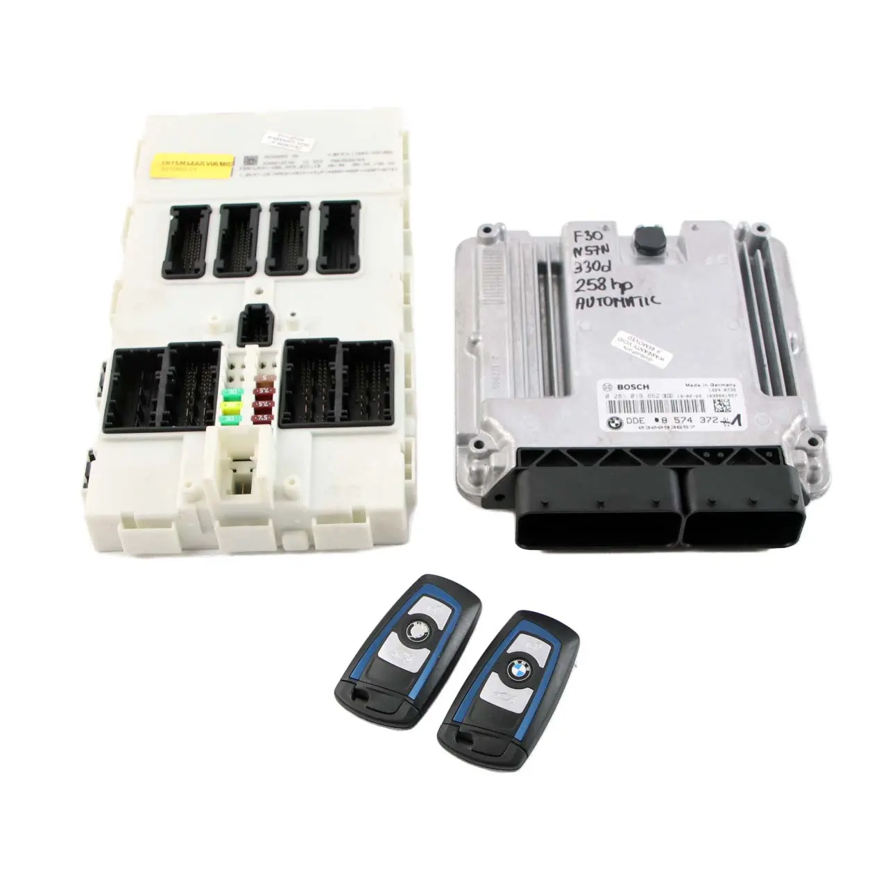 BMW 3 4 F30 F32 330d 430d N57N Engine Control Unit ECU Kit DDE 8574372 Keys FEM