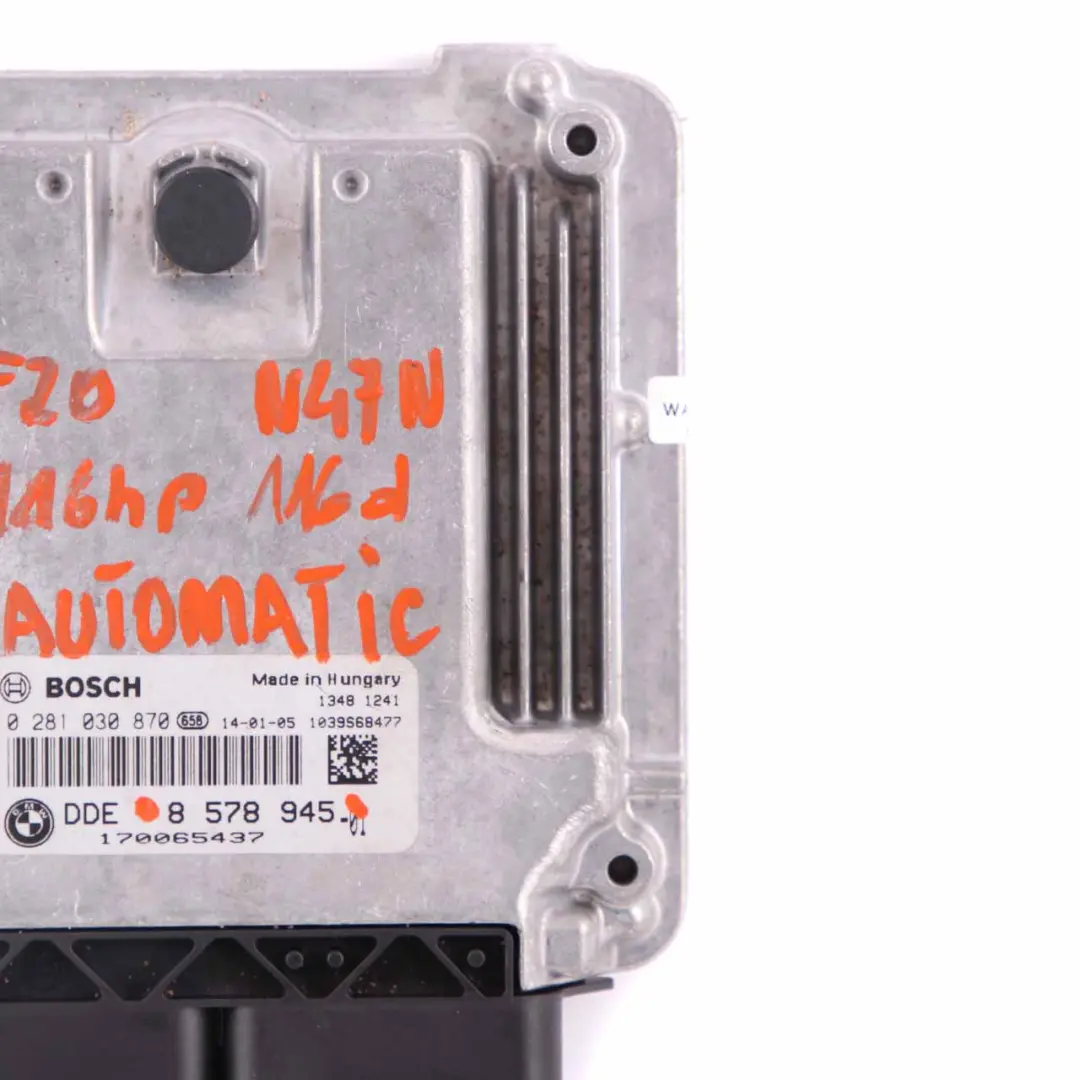 BMW F20 F30 116d 316d N47N 116HP ECU Unité contrôle DDE 8578945 Automatique