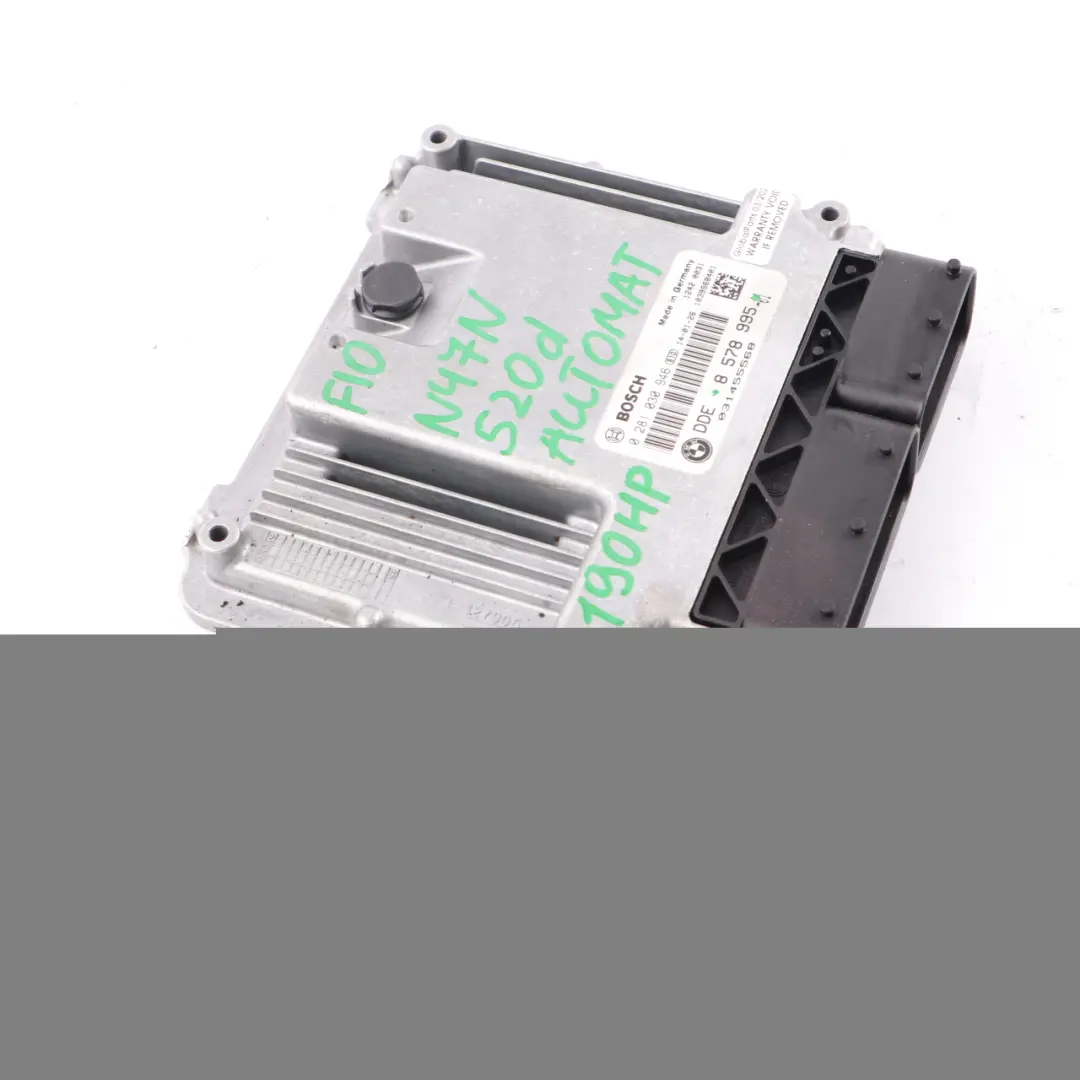 BMW F10 520d F20 120d F30 320d N47N 184HP Engine Unit ECU DDE 8578995 Automatic