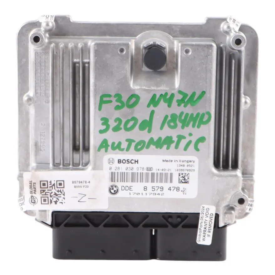 BMW F20 F30 120d 320d Diesel N47N 184HP ECU Unit DDE 8579478 Automatic