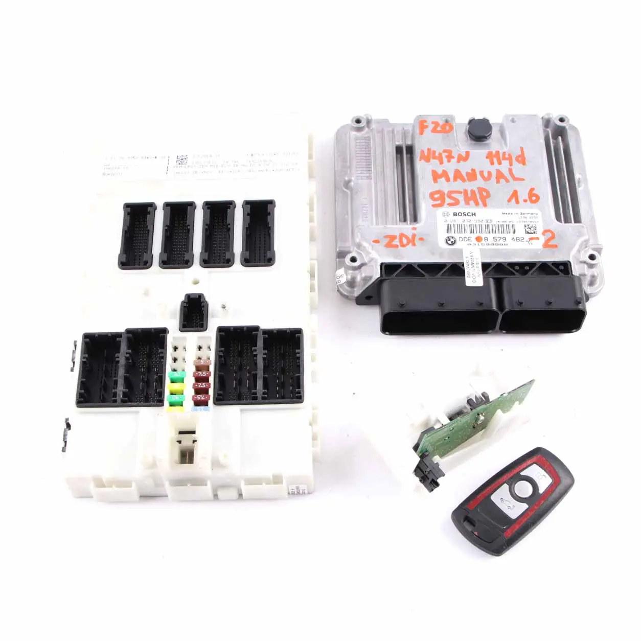 BMW F20 F21 114d Diesel N47N 95HP Engine ECU Kit DDE 8579482 + Key + FEM Manual