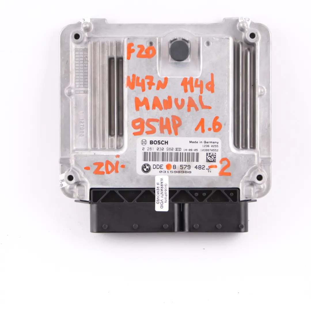 BMW F20 F21 114d Diesel N47N 95HP Engine ECU Kit DDE 8579482 + Key + FEM Manual