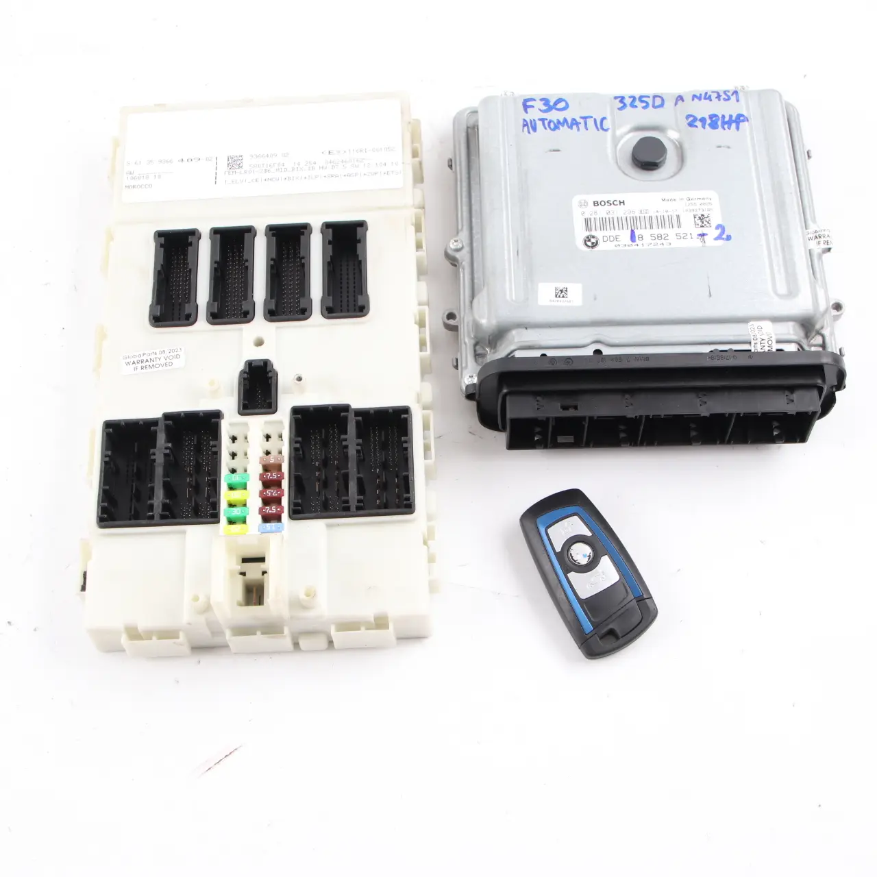 BMW F20 F30 125d 325d N47S1 Engine Control Unit ECU DDE 8582521 FEM Lock Key