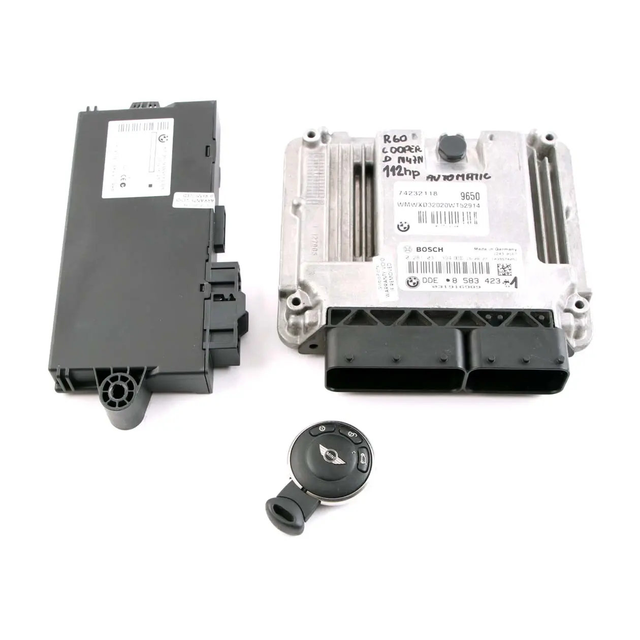 Mini Cooper D R60 R61 N47N 112HP Engine ECU Kit DDE 8583423 CAS3 Key Automatic