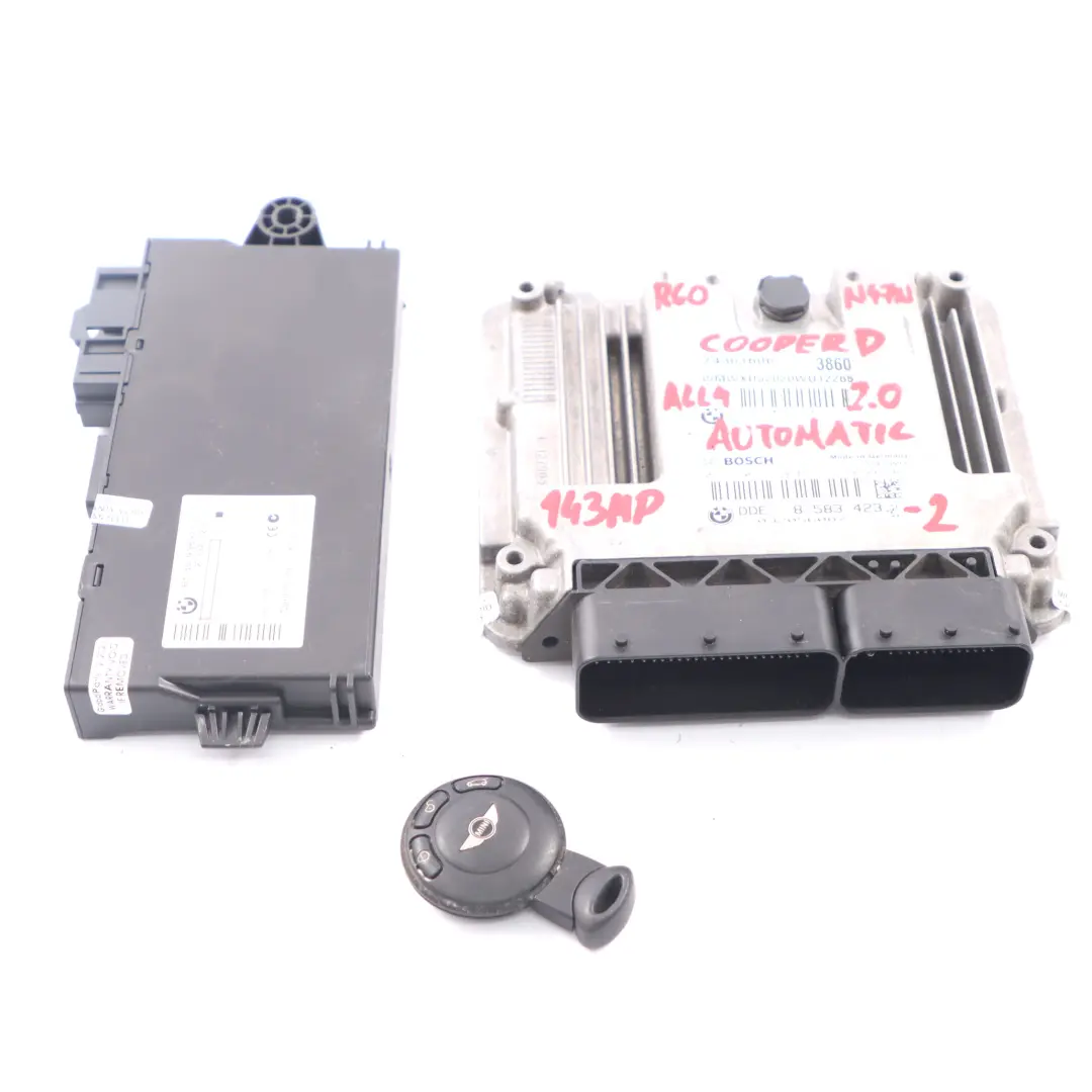 Mini Cooper D R60 R61 N47N 112HP Engine ECU Kit DDE 8583423 CAS3 Key Automatic