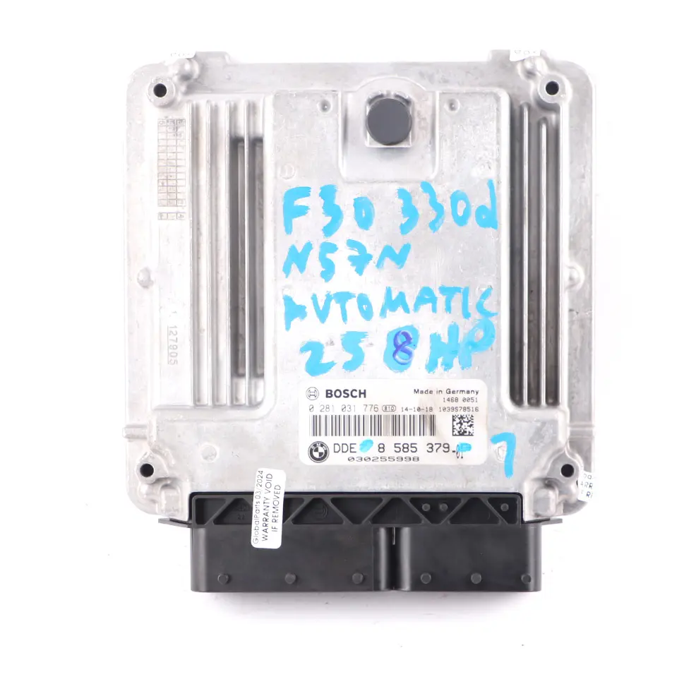 BMW F30 330d N57N 258HP Diesel Engine Unit ECU Kit DDE 8585379 Key Automatic 