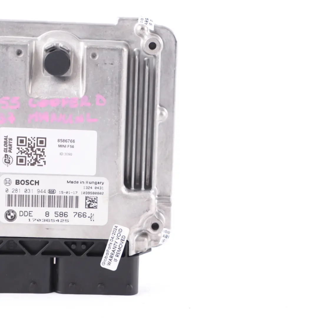 Mini Cooper D F54 F55 F56 B37 Diesel Engine ECU DDE 8586766 116HP Manual