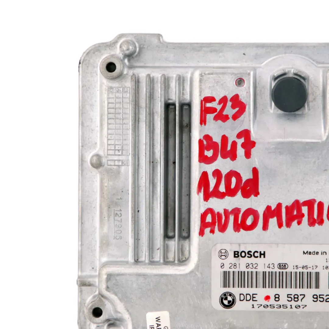 BMW F20 F21 F30 LCI 120d 320d B47 Diesel ECU Unidad Motor DDE 8587952 Automático