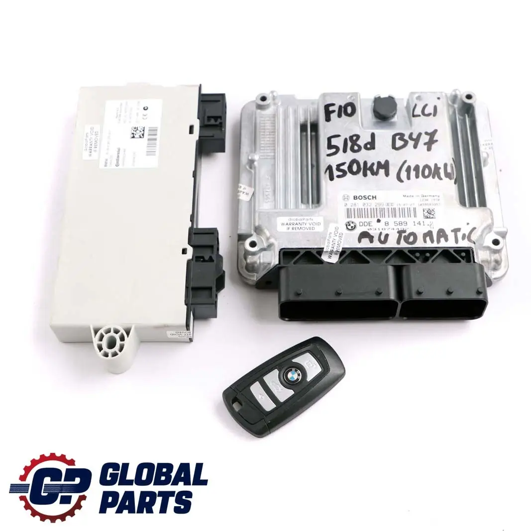 BMW F10 F11 LCI 518d B47 150HP Engine ECU Kit DDE 8589141 CAS4 + Key Automatic