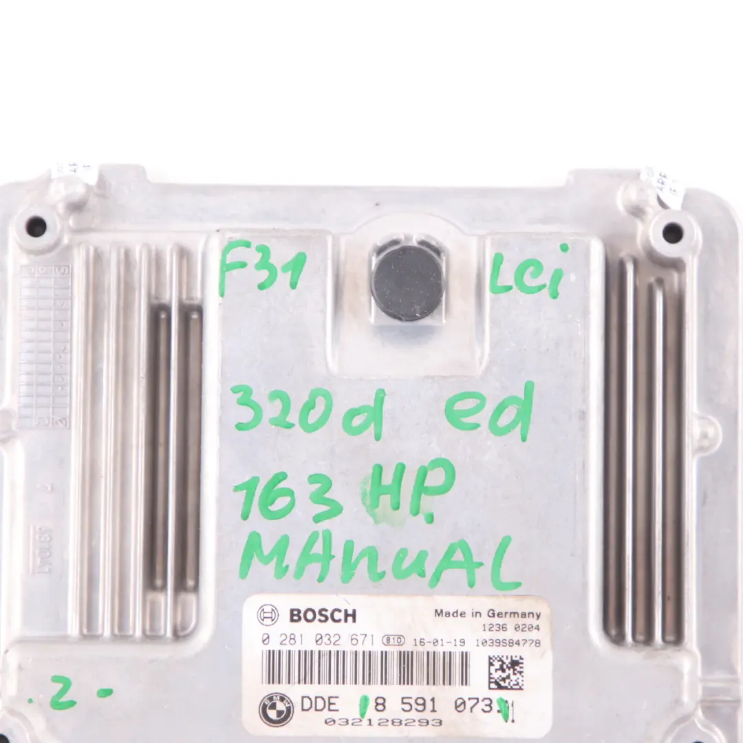 BMW F20 LCI 116d B47 Engine ECU Kit DDE 8591073 + FEM + Key + Lock Manual
