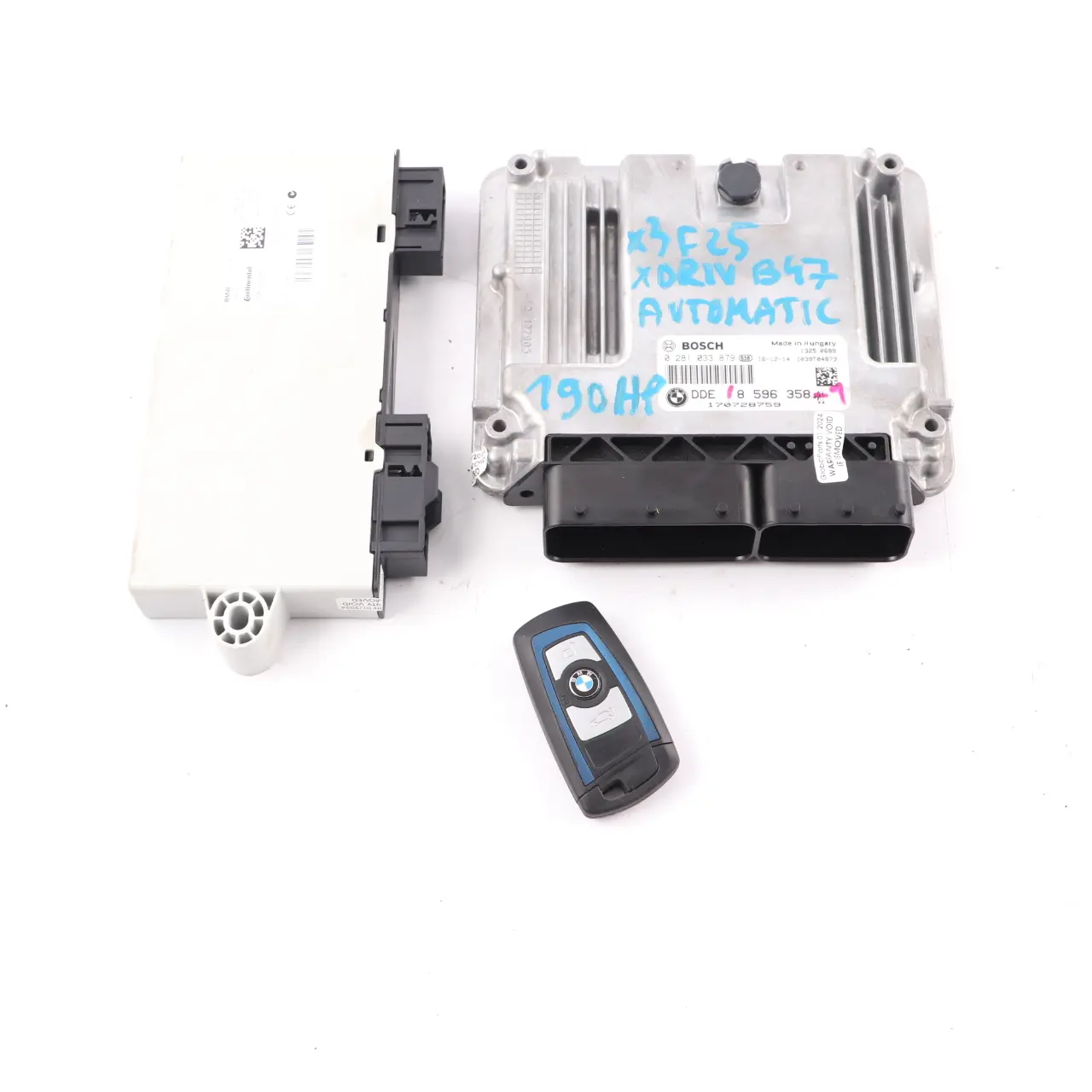 BMW X3 F25 20dX B47 190HP Engine Unit ECU Kit DDE 8596358 CAS4 Key