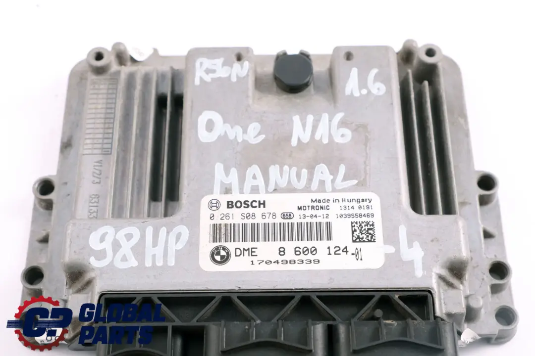 Mini One R56 LCI R60 Petrol N16  Engine Control Unit ECU DME 8600124 CAS3   Key