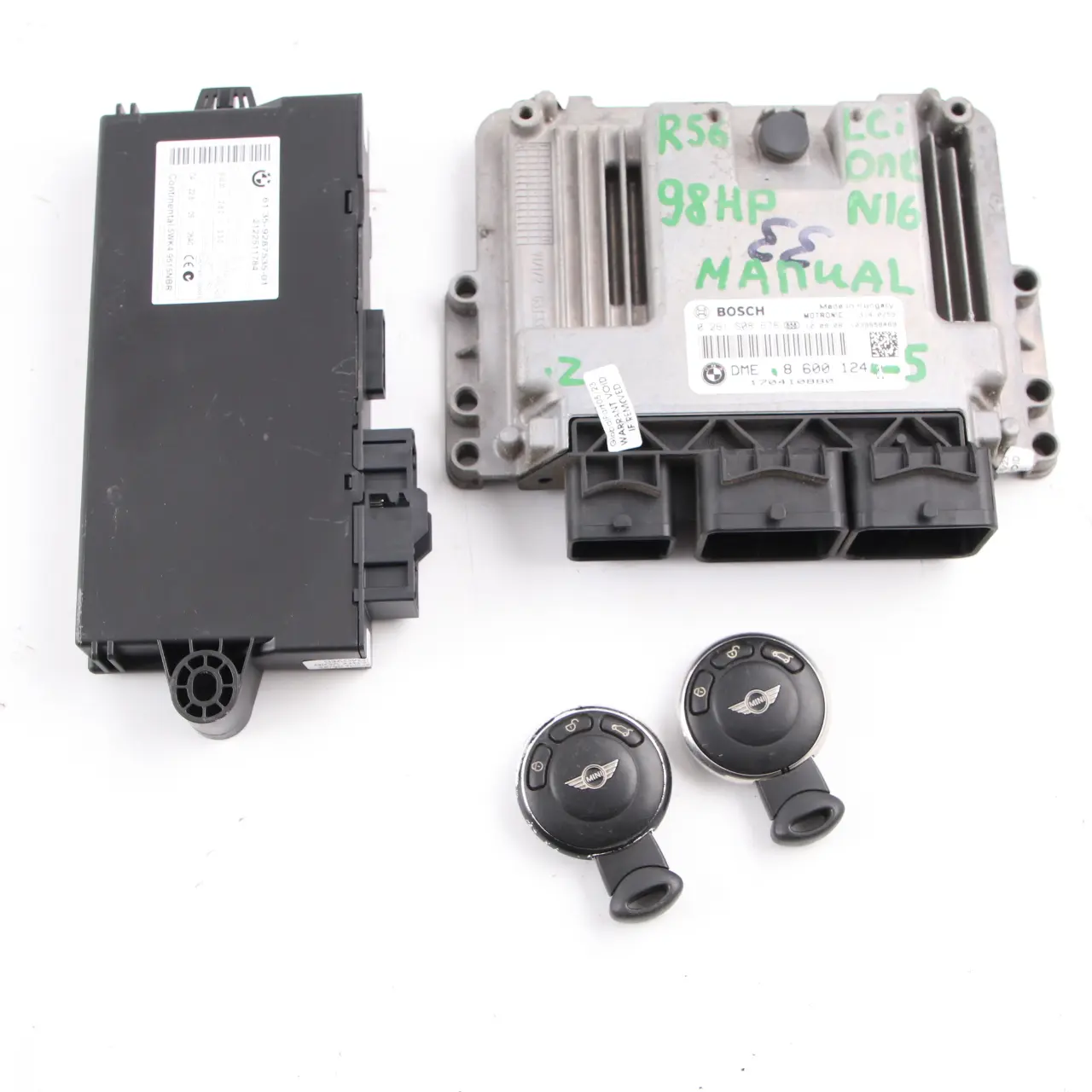 Mini One R56 LCI R60 N16 98HP Engine Control ECU DME 8600124 CAS3 Keys Manual