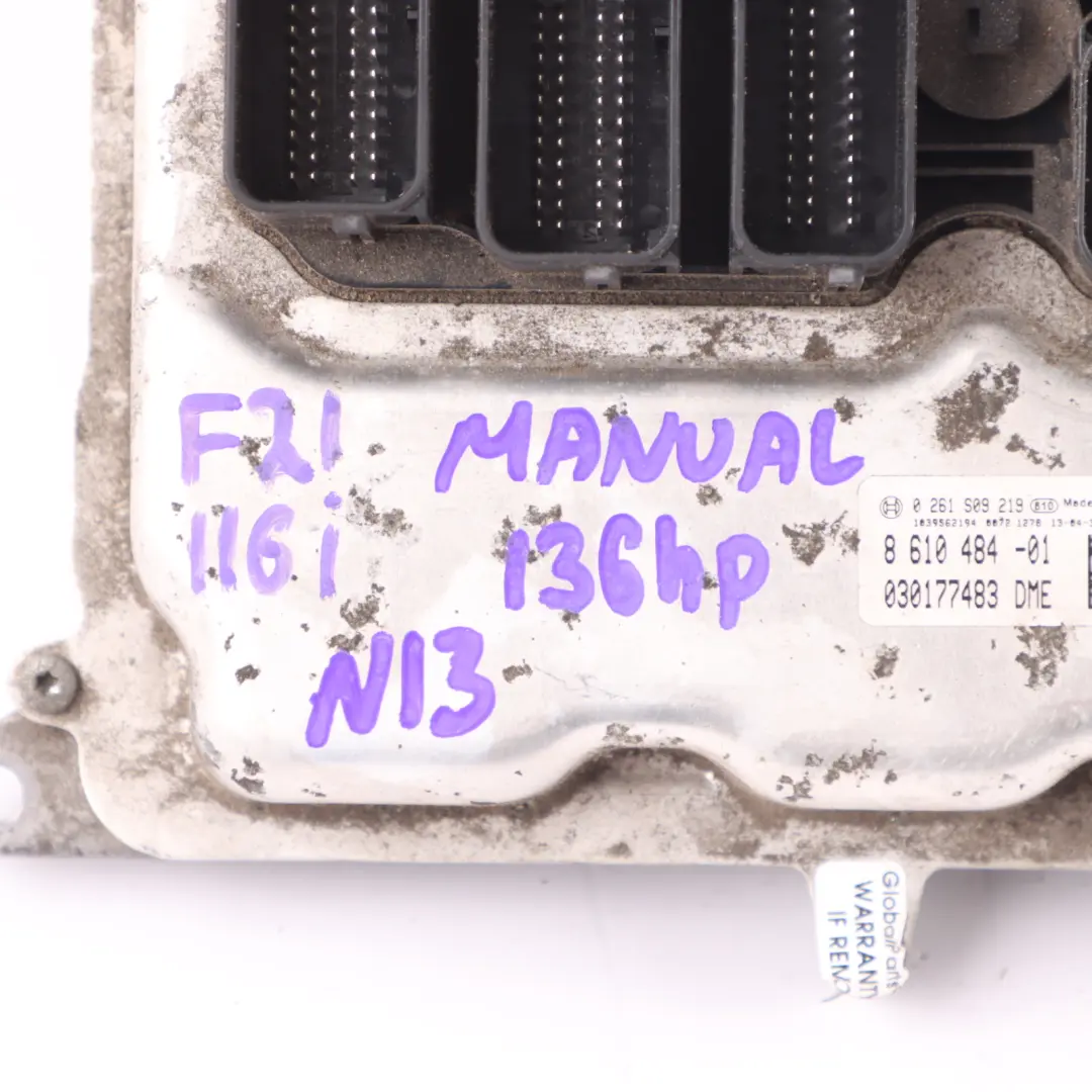 BMW F20 F21 116i N13 136HP Engine Control Unit ECU DME 8610484 Manual