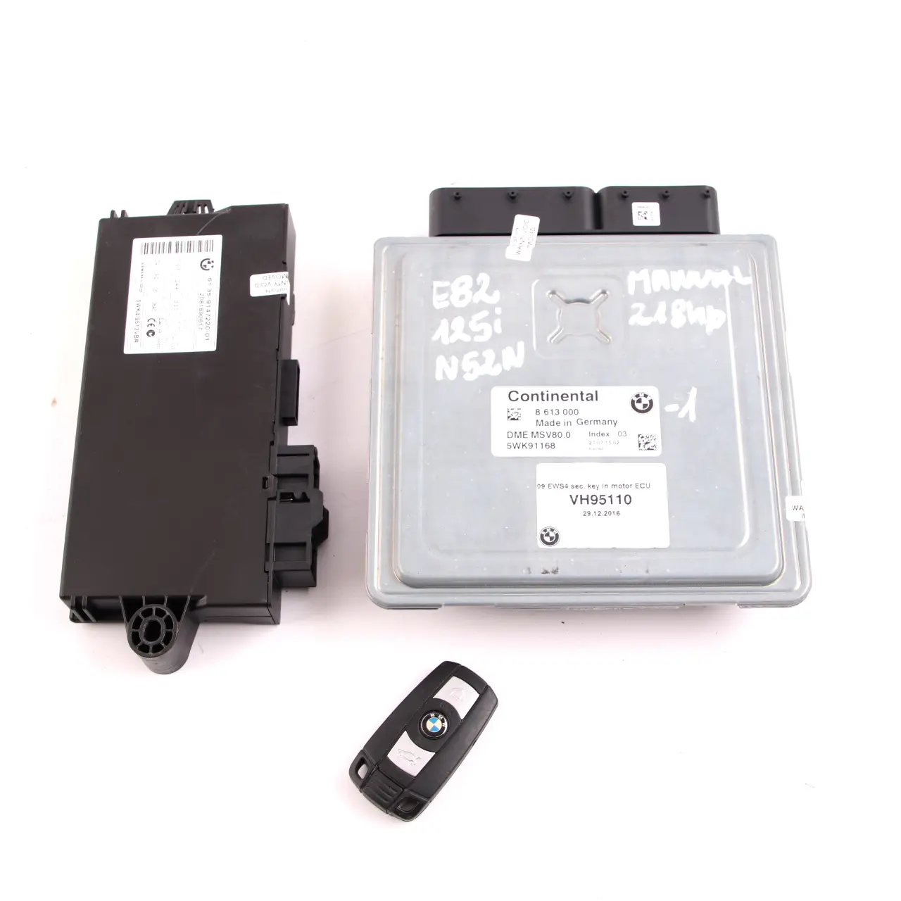 BMW E82 E88 E90 E91 E92 125i 325i N52N 218HP ECU Kit DME 8613000 CAS3 Key Manual