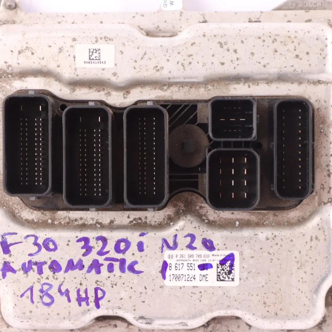 BMW F30 F31 320i Petrol N20 184HP Engine ECU Kit DME 8617551 FEM Key Automatic