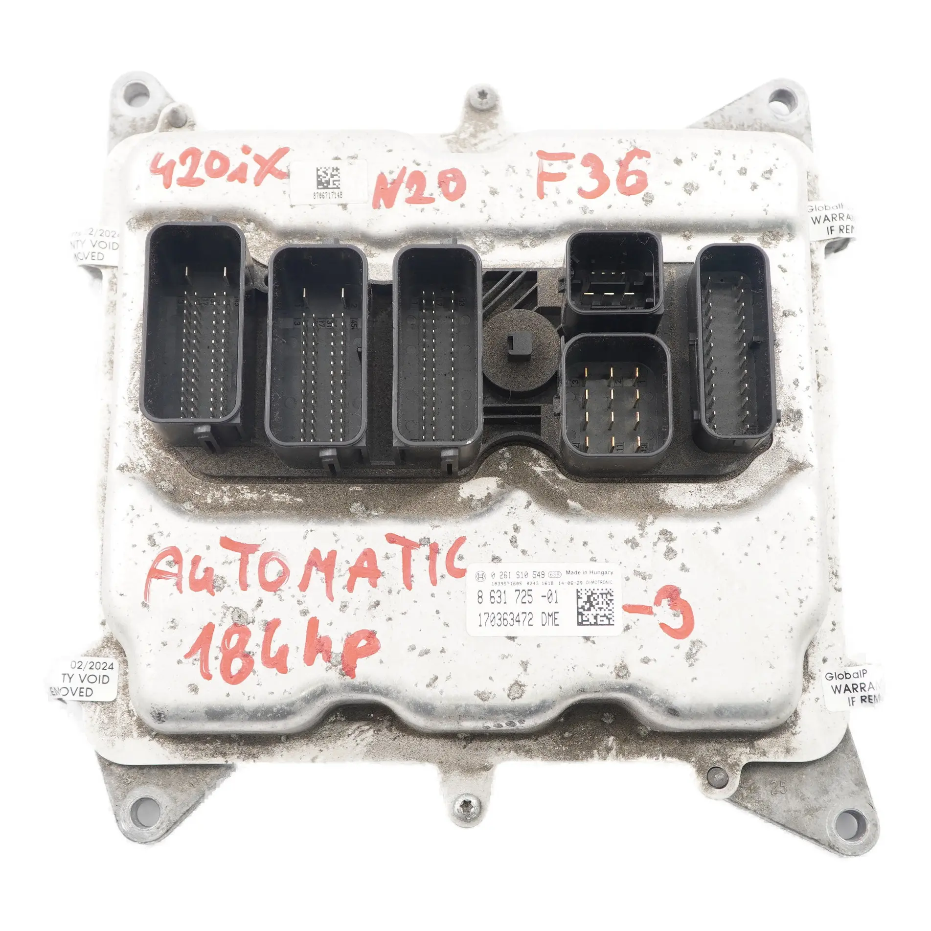 BMW F20 F30 F32 120i 320i 420i N20 184HP Unidad Motor ECU DME 8631725 Automático